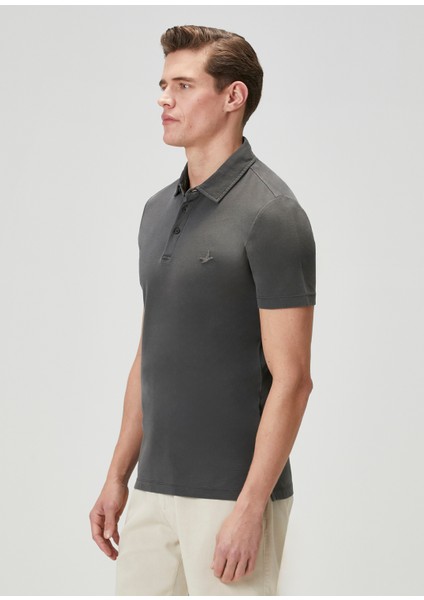 Comfort Fit Antrasit Polo Yaka T-Shirt fırsatları