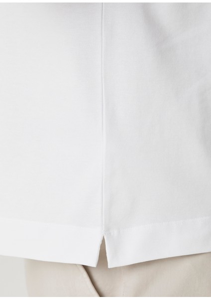Beyaz Şerit Detaylı Polo T-Shirt