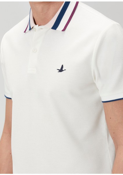 Comfort Fit Beyaz Polo Yaka T-Shirt