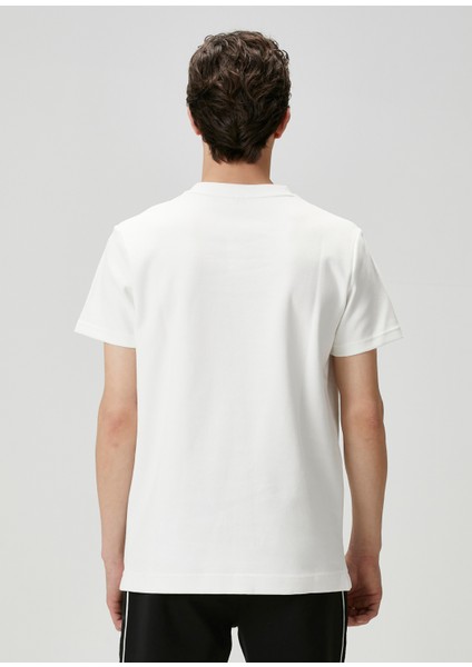 Beyaz Şerit Kaz Baskılı T-Shirt indirimleri