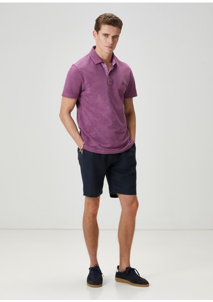 Comfort Fit Mor Polo Yaka T-Shirt modelleri