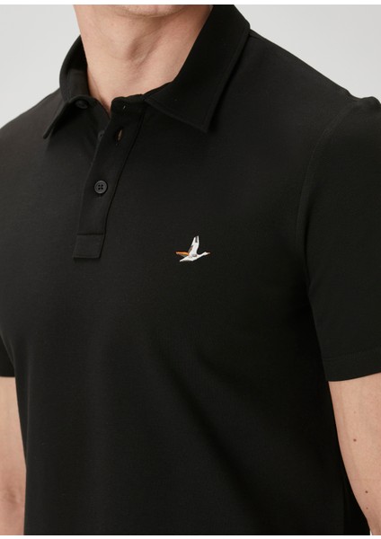 Comfort Fit Siyah Polo Yaka T-Shirt