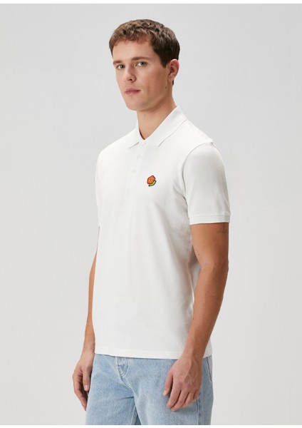 Kırık Beyaz Polo Yaka T-Shirt modelleri
