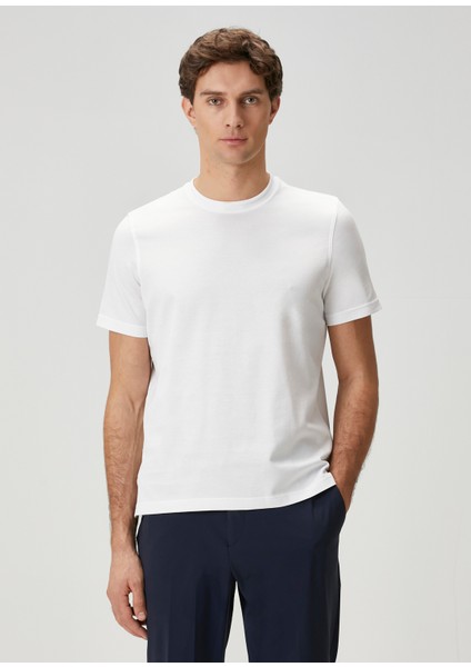 Beyaz Merserize T-Shirt