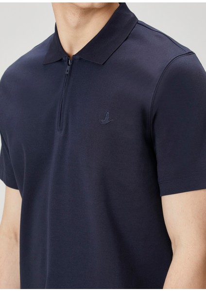 Comfort Fit Lacivert Polo T-Shirt