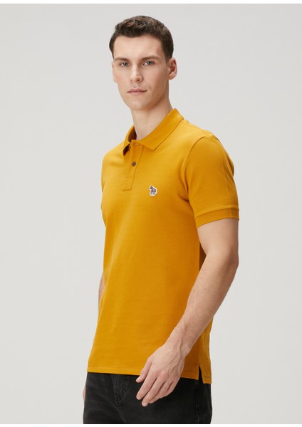 Hardal Polo Yaka Organik Pamuk T-Shirt