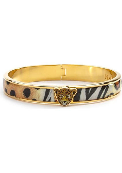 Leopard Head Animal Print 18 Ayar Altın Kaplama Kadın Bileklik