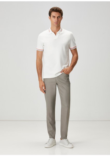 Kırık Beyaz Polo Yaka T-Shirt modelleri