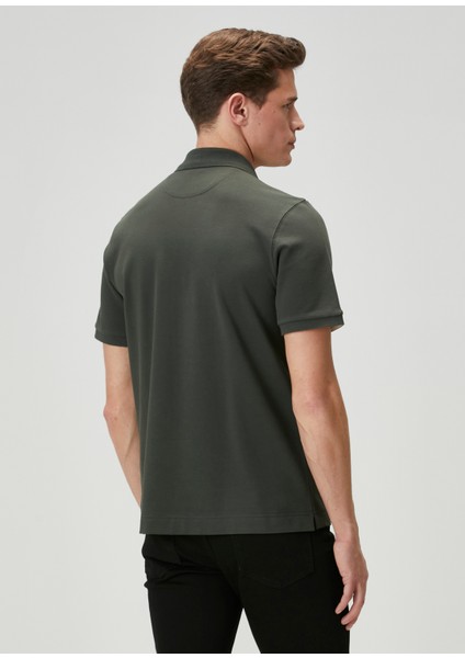 Comfort Fit Haki Polo Yaka T-Shirt
