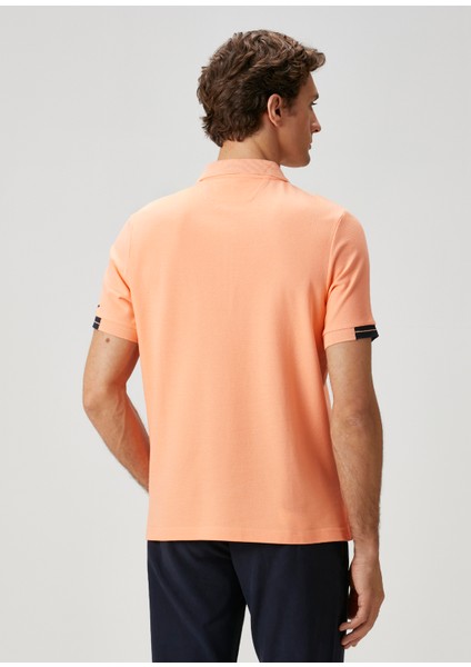 Kayısı Polo Yaka Logo Baskılı T-Shirt
