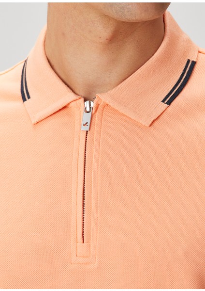 Kayısı Polo Yaka Logo Baskılı T-Shirt