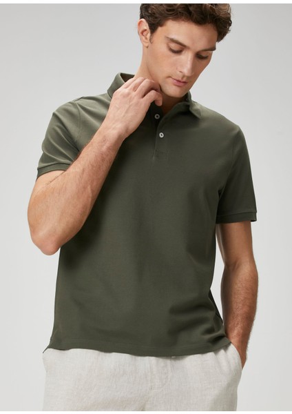 Haki Polo Yaka Basic T-Shirt fiyatları