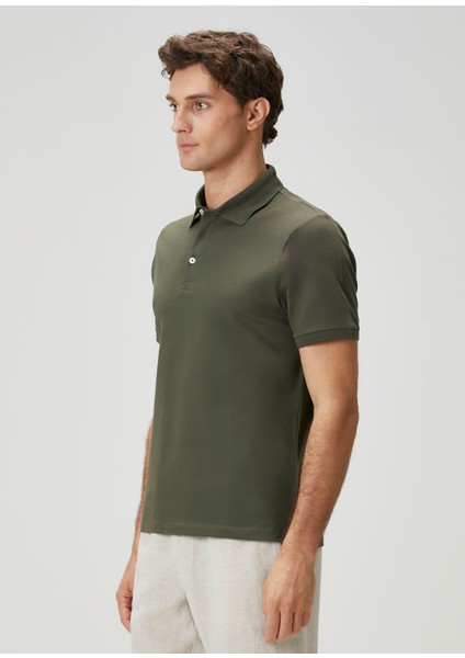 Haki Polo Yaka Basic T-Shirt fırsatları