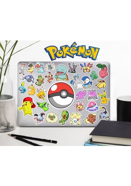 Pokemon Seri 2 Sticker Telefon Laptop Notebook Tablet Defter Matara Sticker Etiket