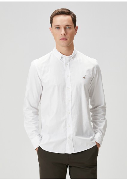 Slim Fit Beyaz Oxford Gömlek fiyatları