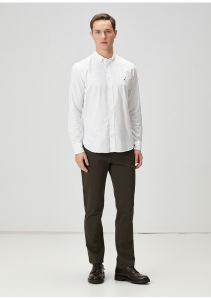 Slim Fit Beyaz Oxford Gömlek modelleri