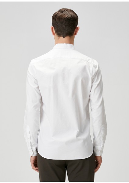 Slim Fit Beyaz Oxford Gömlek indirimleri
