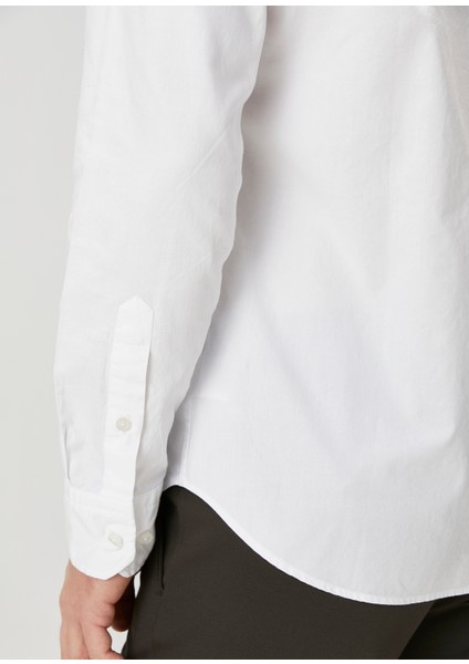 Slim Fit Beyaz Oxford Gömlek