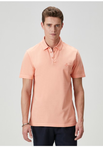 Comfort Fit Kayısı Polo Yaka T-Shirt