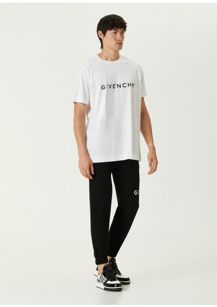 Beyaz Logo Baskılı Oversized T-Shirt fiyatları