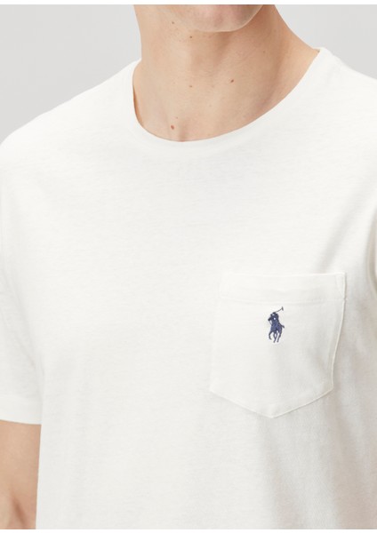 Ekru Logo Nakışlı T-Shirt indirimleri