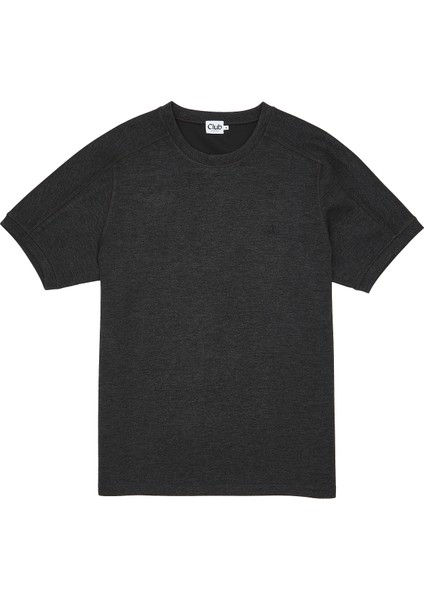 Antrasit Logo Nakışlı Scuba T-Shirt