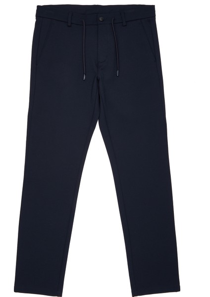 Lacivert Beli Kordonlu Chino Pantolon