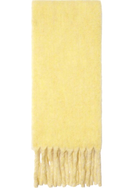 Reversible Logo Alpaca Bej Yün Blend Unisex Atkı