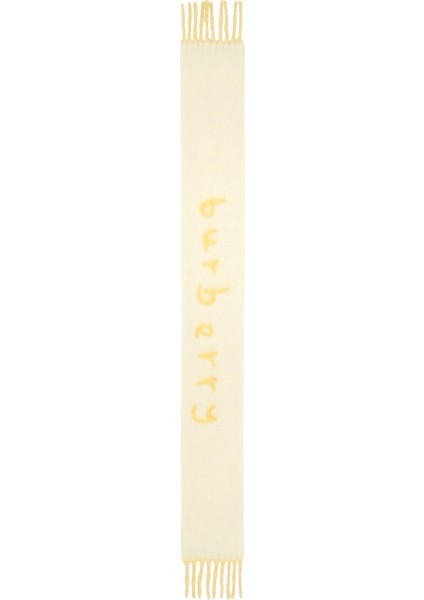 Reversible Logo Alpaca Bej Yün Blend Unisex Atkı