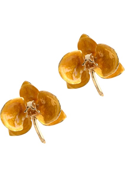 Orchid Sarı Kadın Altın Kaplama Küpe
