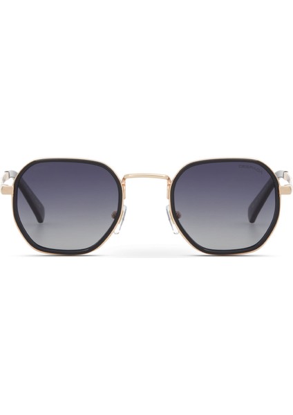 Ds 2361 C1 Siyah Altın Rengi Metal Unisex Güneş Gözlüğü