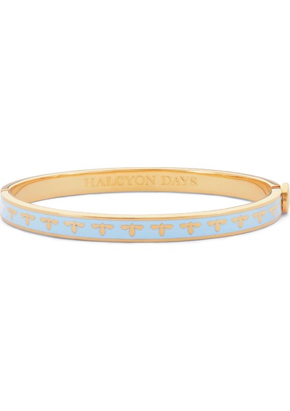 Bee Forget Me Not Gold Hinged 18 Ayar Altın Kaplama Kadın Bileklik