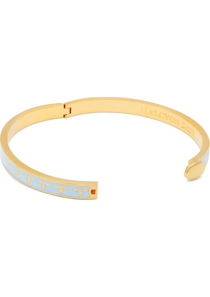 Bee Forget Me Not Gold Hinged 18 Ayar Altın Kaplama Kadın Bileklik