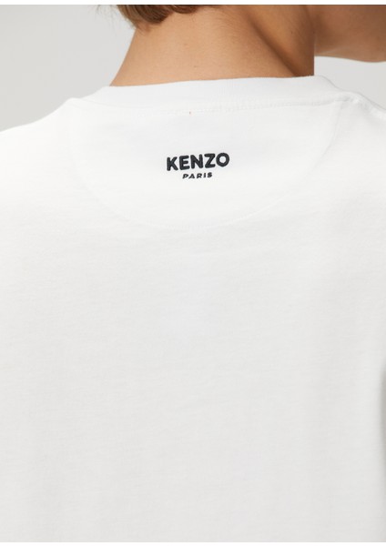 Pop Kırık Beyaz Logo Nakışlı T-Shirt