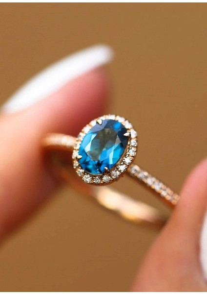 Hazine London Blue 14 Ayar Kadın Pırlanta Yüzük modelleri