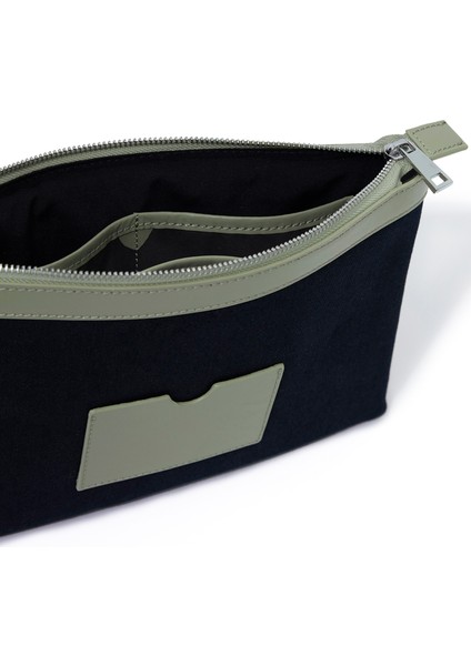 Stitched Lacivert Denim Yeşil Clutch Kadın El Portföyü fırsatları