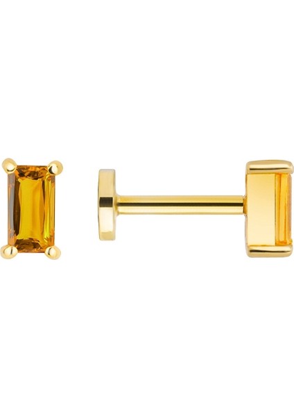 Baget Sitrin 14 Ayar Altın Piercing