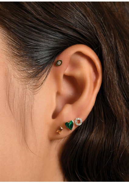 Baget Sitrin 14 Ayar Altın Piercing