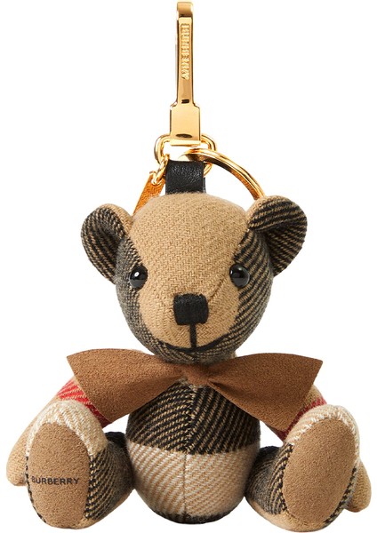 Thomas Bear Charm With Bow Tie Bej Kadın Anahtarlık