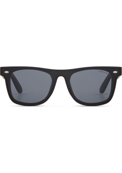 Ds 2380 C1 Kare Mat Siyah Asetat Unisex Güneş Gözlüğü