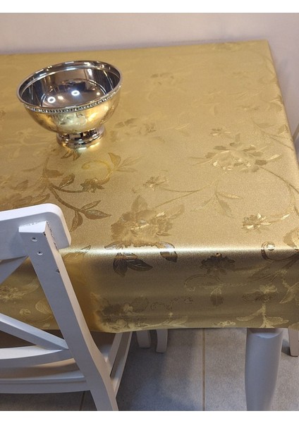 Gold Parlak Silinebilir Masa Örtüsü - Elyaflı Pvc Muşamba fırsatları