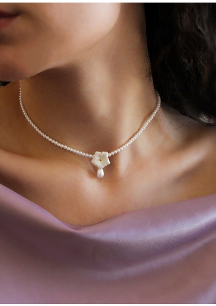 Bavella 925 Ayar Gümüş Inci Kadın Choker Kolye