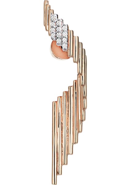 Pırlantalı Spiral Kadın Altın Küpe