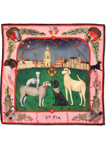 Belong Köpek Desenli Kadın Bandana