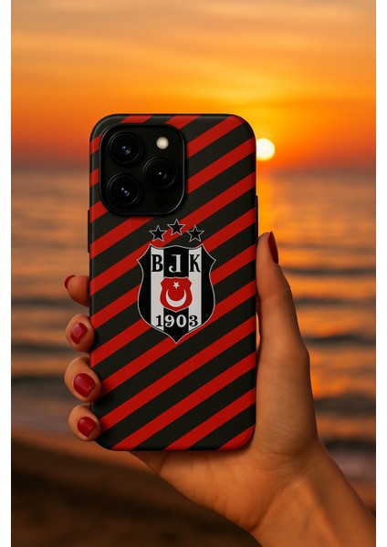 iPhone 15 Pro Uyumlu Kırmızı Çizgi Baskılı Içi Kadife Uv Teknoloji Baskılı Kılıf fırsatları