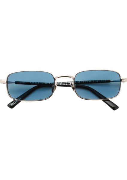 Gümüş Lacivert Metal Unisex Güneş Gözlüğü