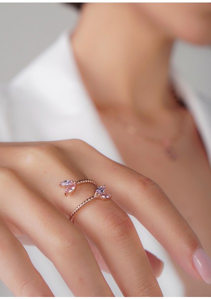 Marquise Manilla Açık Pembe Gümüş Kadın Yüzük fiyatları
