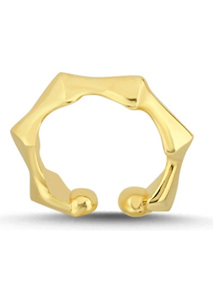 Nimble Altın Kaplama 925 Ayar Gümüş Cuff Küpe