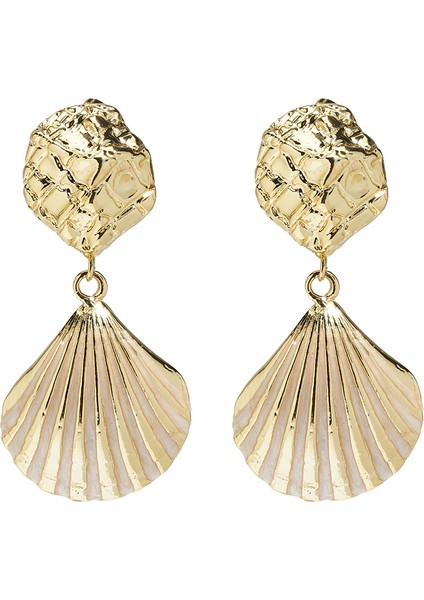 Gold Midye Detaylı Kadın Küpe