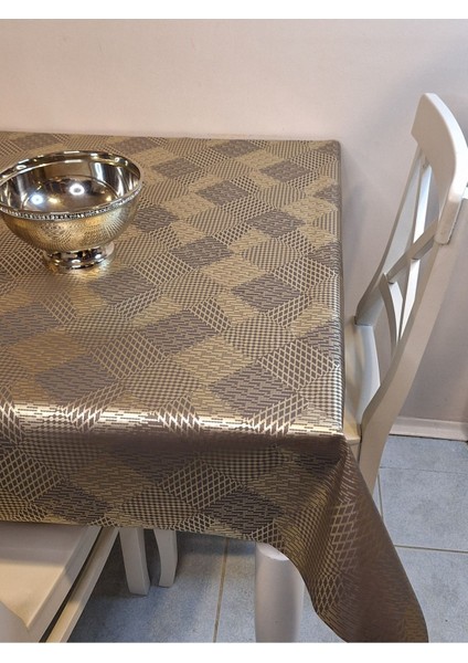 Gold Parlak Silinebilir Masa Örtüsü - Elyaflı Pvc Muşamba fırsatları